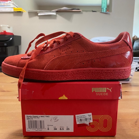 Puma Suede Classic x MAC TWO Fiery Red - Picture 2 of 7
